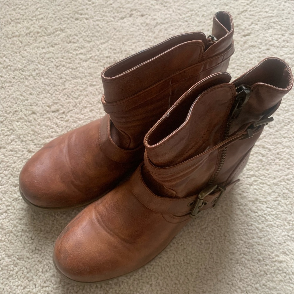 Aldo Brown Leather Ankle Boots